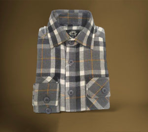 Boys Flannel - Charcoal and Black Plaid