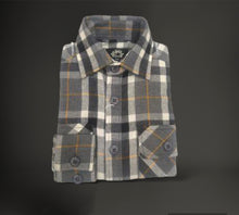 Load image into Gallery viewer, Boys Flannel - Charcoal and Black Plaid