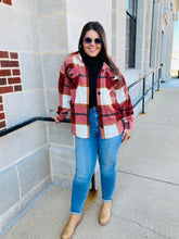 Load image into Gallery viewer, Plaid Fleece Shacket -Rust