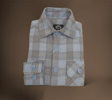 Load image into Gallery viewer, Boys Flannel - Blue and Brown