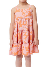 Load image into Gallery viewer, Girls  Melon Floral Dress - Pink/Tangerine