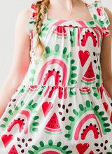 Load image into Gallery viewer, One in a Melon Ruffle Cross Back Dress