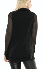 Load image into Gallery viewer, Lux Mesh Sleeve Blouse