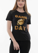 Load image into Gallery viewer, Game Day Football Tee - Black and Gold