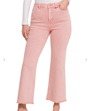 Load image into Gallery viewer, Acid Wash Jeans with Bootcup Frayed Hem - Rose