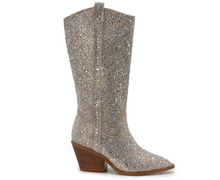 Load image into Gallery viewer, Glitzy Boots Wide Calf- Clear Rhinestone