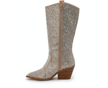 Load image into Gallery viewer, Glitzy Boots Wide Calf- Clear Rhinestone