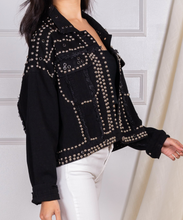 Load image into Gallery viewer, Lux Oversized Studded Jean Jacket