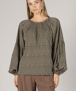 Printed Black and Gold Blouse