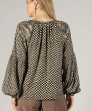 Load image into Gallery viewer, Printed Black and Gold Blouse