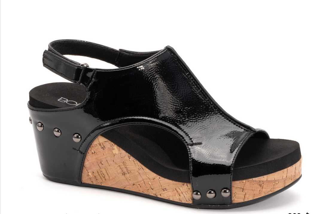 Carly Wedge- Black Patent