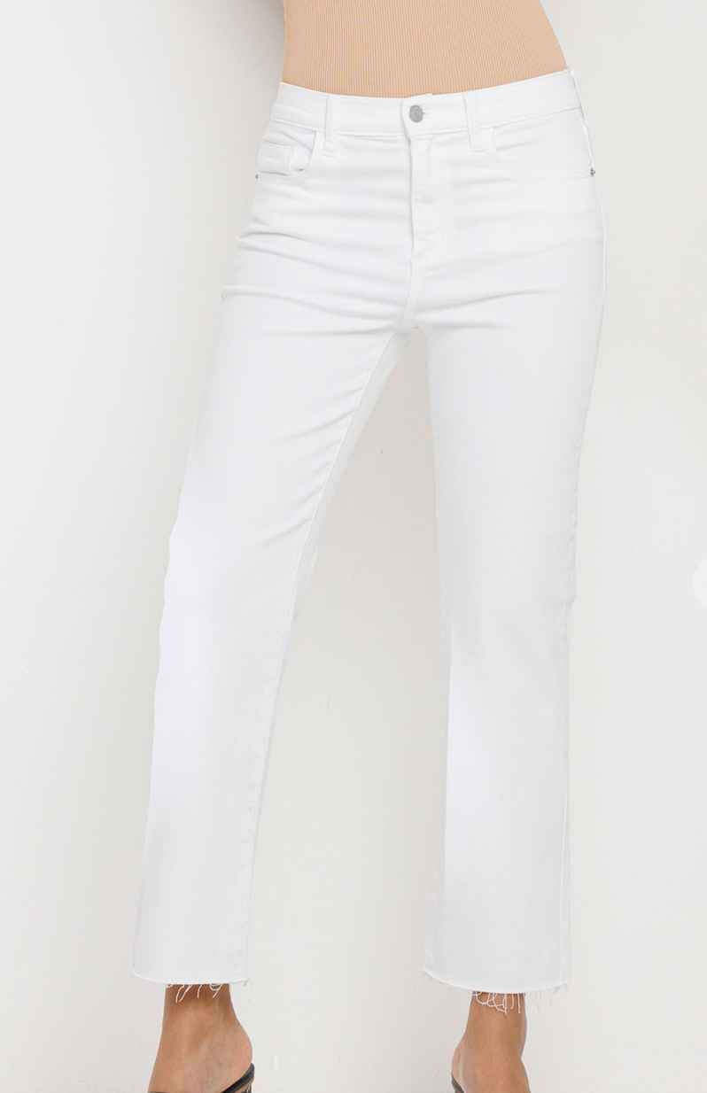 High Rise Straight Jean - White