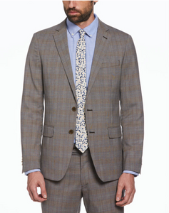 Glen Plaid Wool Blend Suit - Grey