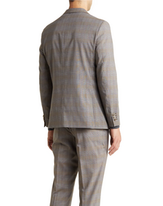 Glen Plaid Wool Blend Suit - Grey