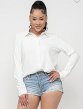 Load image into Gallery viewer, Soft Button UpLong Sleeve Dress Blouse - OffWhite