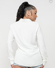 Load image into Gallery viewer, Soft Button UpLong Sleeve Dress Blouse - OffWhite