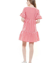 Load image into Gallery viewer, Gingham Star Dress- Red