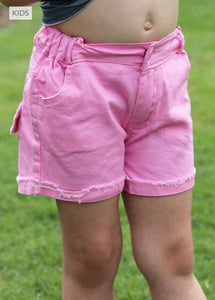 Girls Pink Jean Shorts with Bows