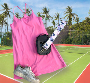 Criss Cross Athletic Dress- Hot Pink