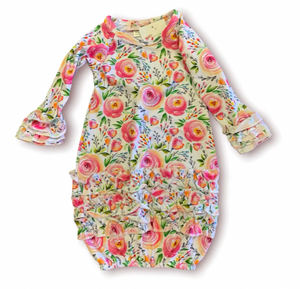 Poppy Patch Spring Baby Gown