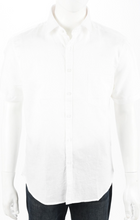 Load image into Gallery viewer, Mens White Short Sleeve Linen Button Up