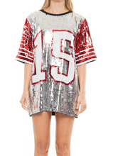 Load image into Gallery viewer, Sequin Jersey Dress #15 -Silver