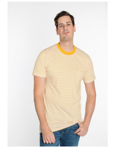 Mens Striped SS Tee -Yellow