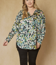 Load image into Gallery viewer, Curvy Gal Chic Moss Satine Button Up Blouse - Green
