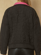 Load image into Gallery viewer, Quilted Barn Jacket with Pink Lining - Black