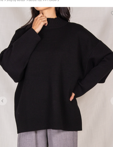 Lux Turtle Neck Sweater - Black