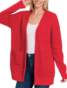 Cardigan Sweater - Red