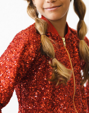 Load image into Gallery viewer, Girls Red Sequin Jacket