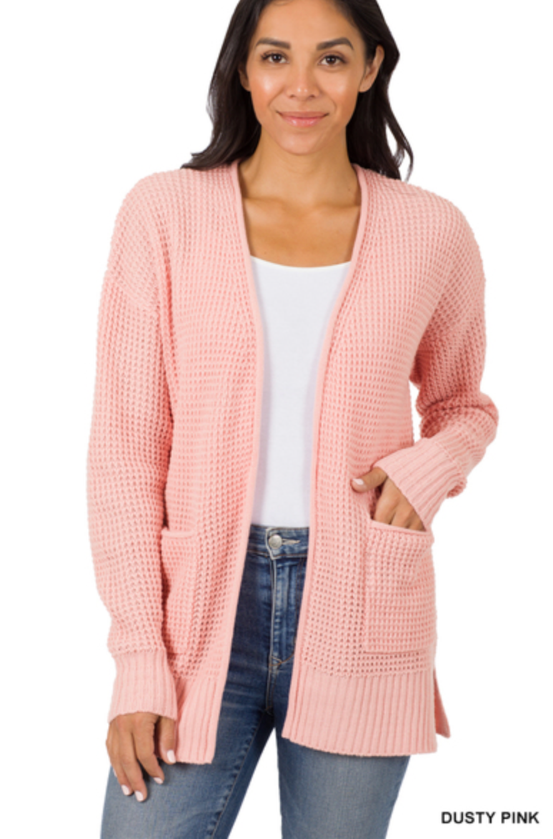 Spring CARDIGAN SWEATER -Dusty Pink