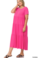 Load image into Gallery viewer, Tiered Maxi Dress - Fuchsia