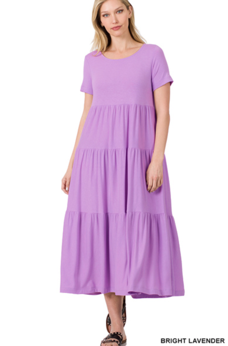 Tiered Maxi Dress - Bright Lavender