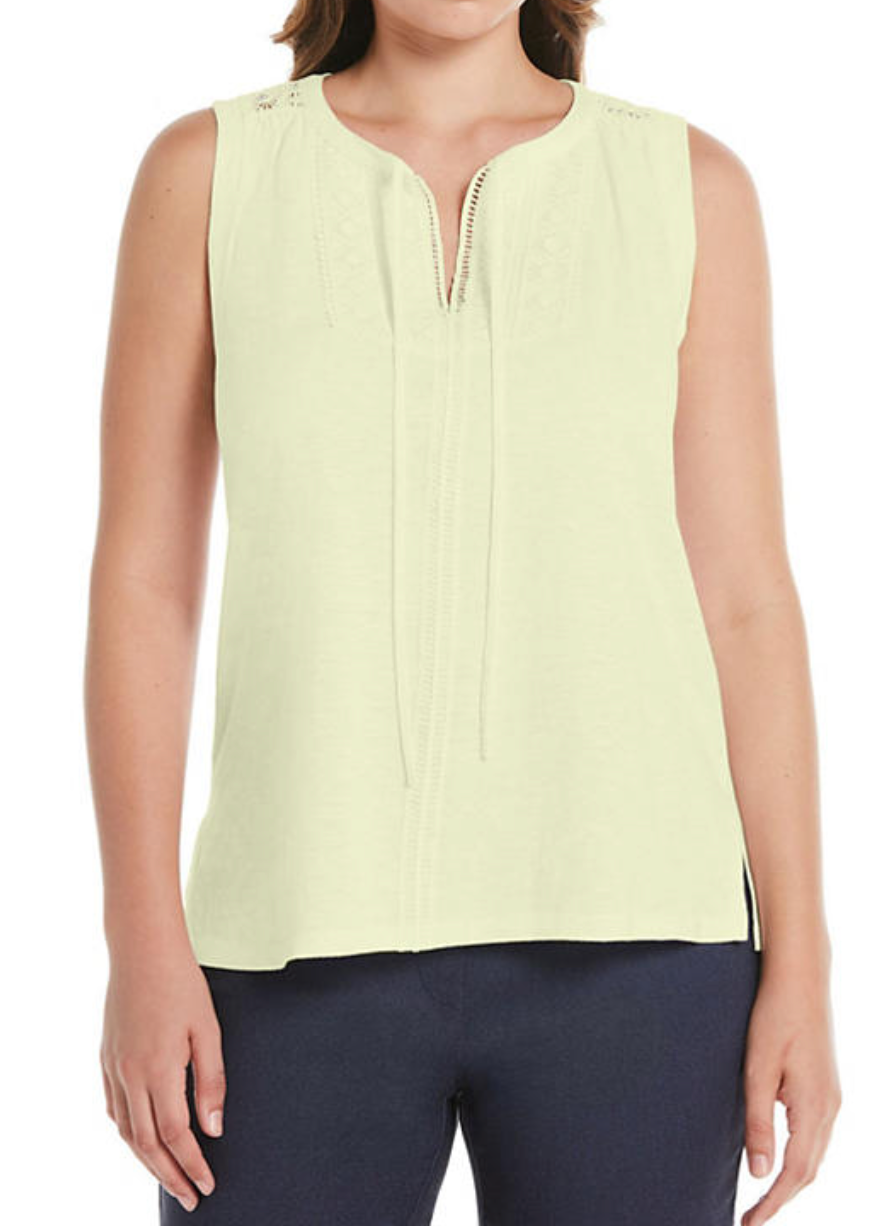Sleeveless Lace Blouse - Lime