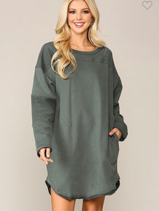 Sweatshirt Dress - Hunter Green