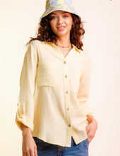 Load image into Gallery viewer, Long Sleeve Double Gauze Button Down Shirt - Yellow