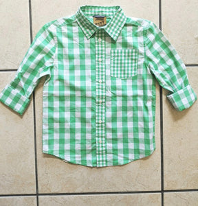 Boys Spring Long Sleeve Button Up-Green