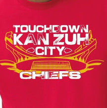 Load image into Gallery viewer, Touchdown Kan ZUH City Sweatshirt- Red